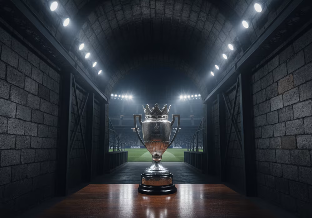 Copa del Rey style trophy on polished surface