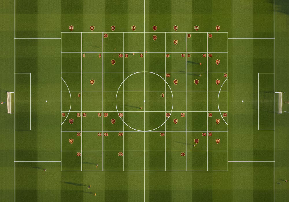 Aerial Spanish football pitch